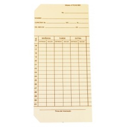 Tarjeta checadora mensual para reloj ATR240