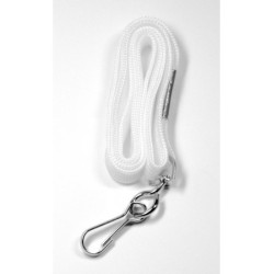 Cordón blanco con gancho metálico para gafete