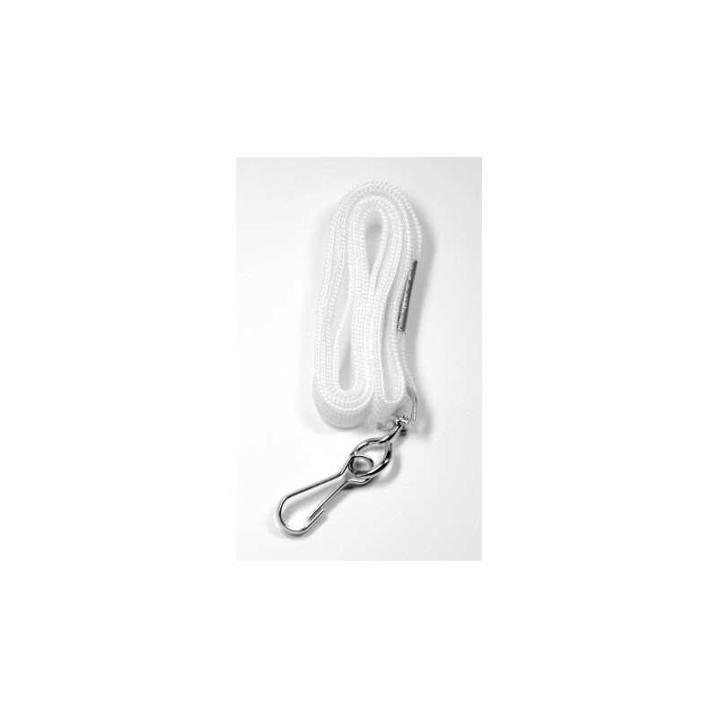 Cordón blanco con gancho metálico para gafete